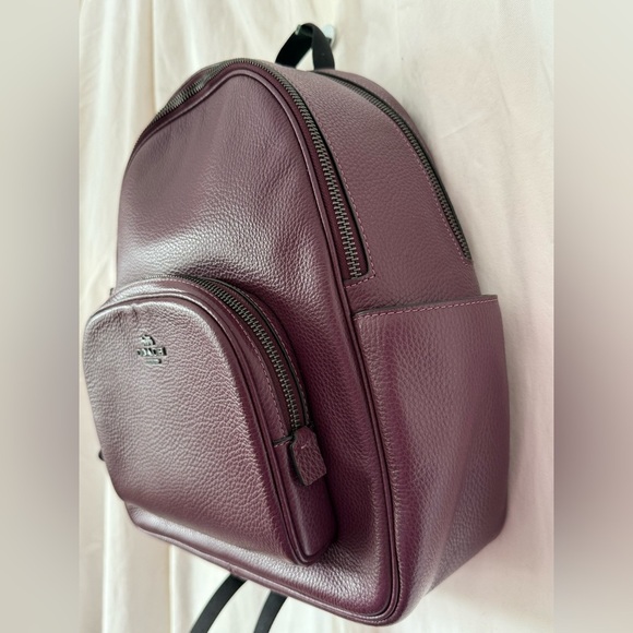 EUC Coach Court Backpack Pebbled Purple Leather 5666 EUC & Roomy! Hangtag & Card - Picture 2 of 12